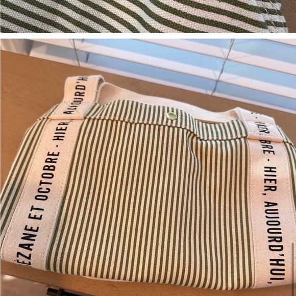 【RARE FIND】 Sezane NWT bag green stripe - Picture 9 of 15